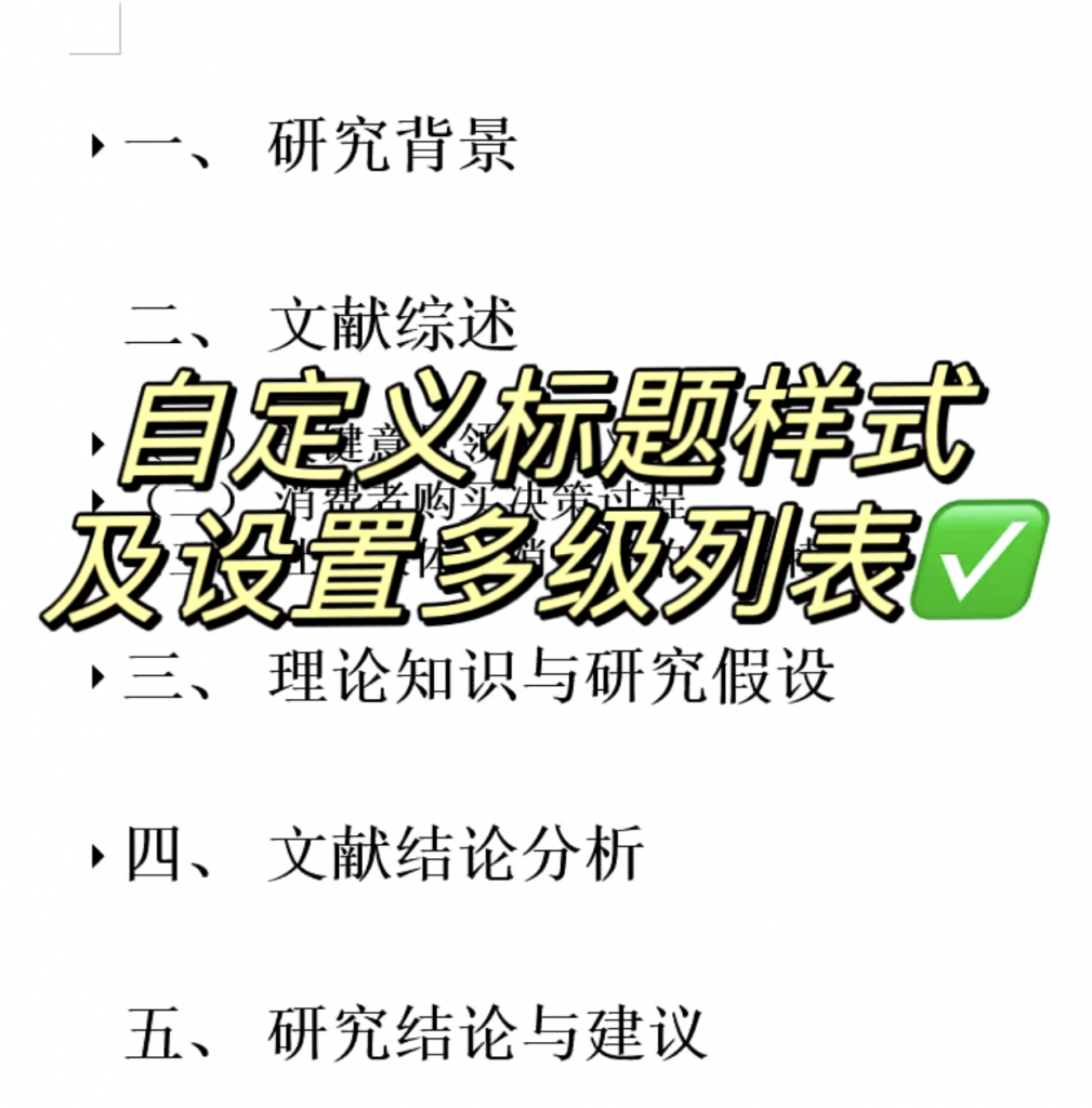 如何设置标题样式及多级列表？-解答论文写作中遇到的1000个问题第40期-小张改写